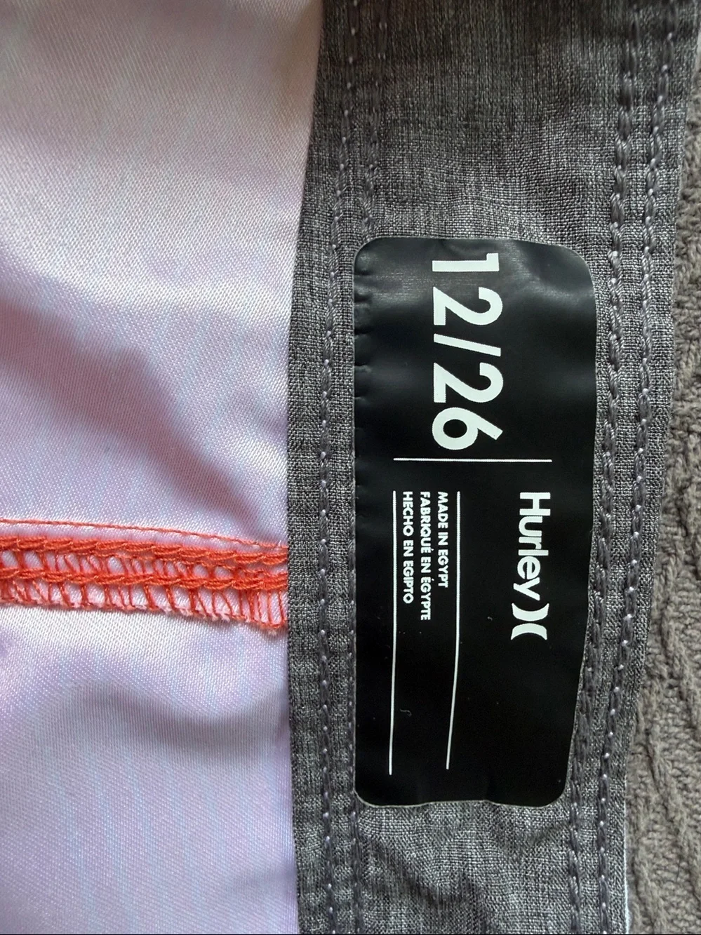Hurley boy’s Coral Orange Striped Hybrid Shorts